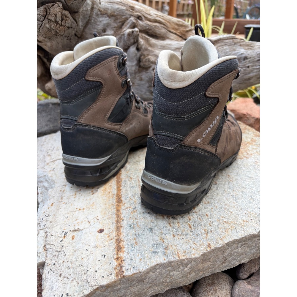 Lowa Catalan LL Mens Hiking Boots Brown Leather Mid Top Made in Germany Size 8 - Picture 4 of 12